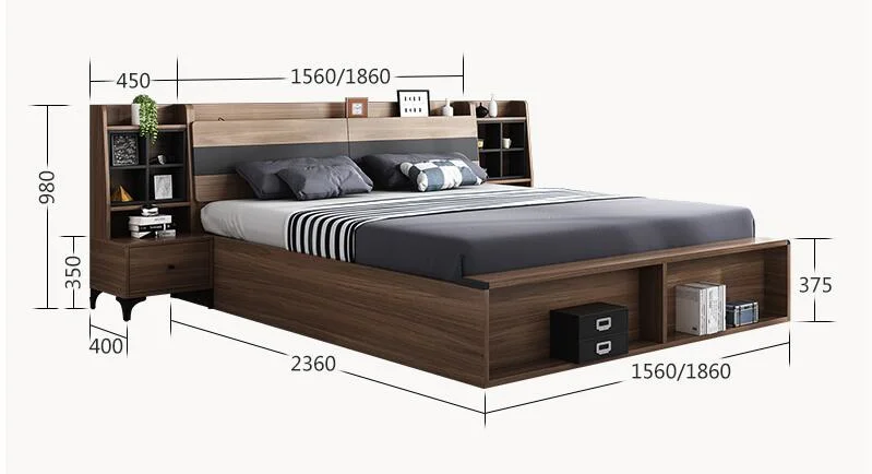 Modern Hotel Office Bedroom Home Furniture Leather Mattress Double King Sofa Wall Bed