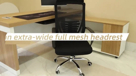 Chaise de bureau de travail inclinable d'ordinateur de pivot de personnel de maille bon marché avec l'appui-tête