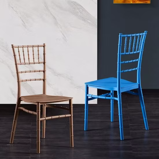 Personnalisation de base Polypropylene Plastic Tiffany Wedding Events Dining Chaises Chiavari