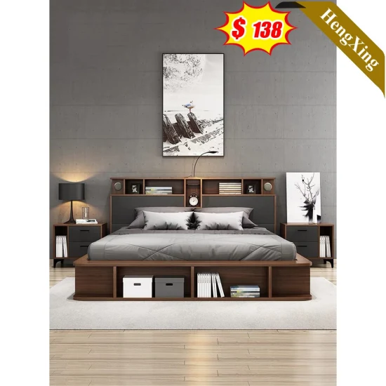 Meubles de chambre à coucher d'hôtel à la maison moderne de style américain ensemble de chambre à coucher de stockage en bois canapé-lit lit mural King (UL-22NR8058)